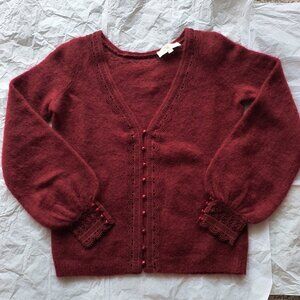 Sezane Burgundy Carla cardigan, size XXS